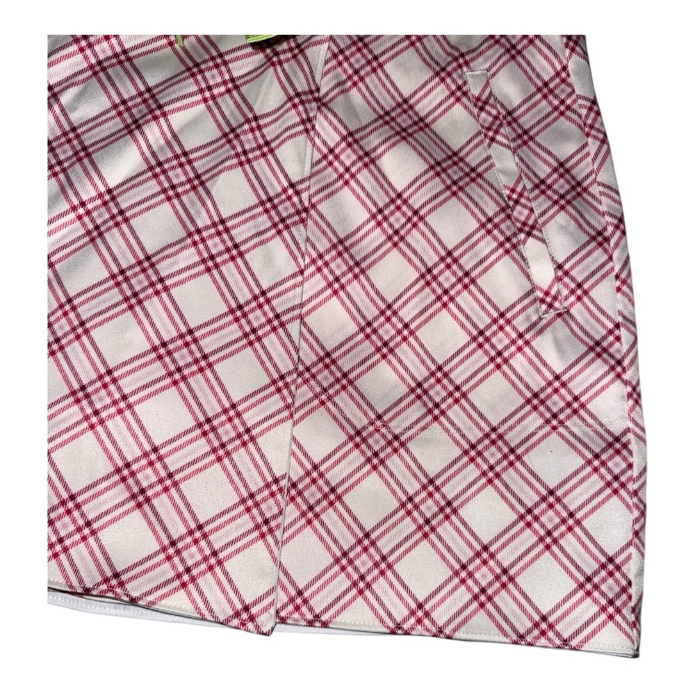 Jack Nicklaus Golf White Pink Green Gingham A-Line Skirt Skort & Shorts Size 6 - Picture 2 of 8